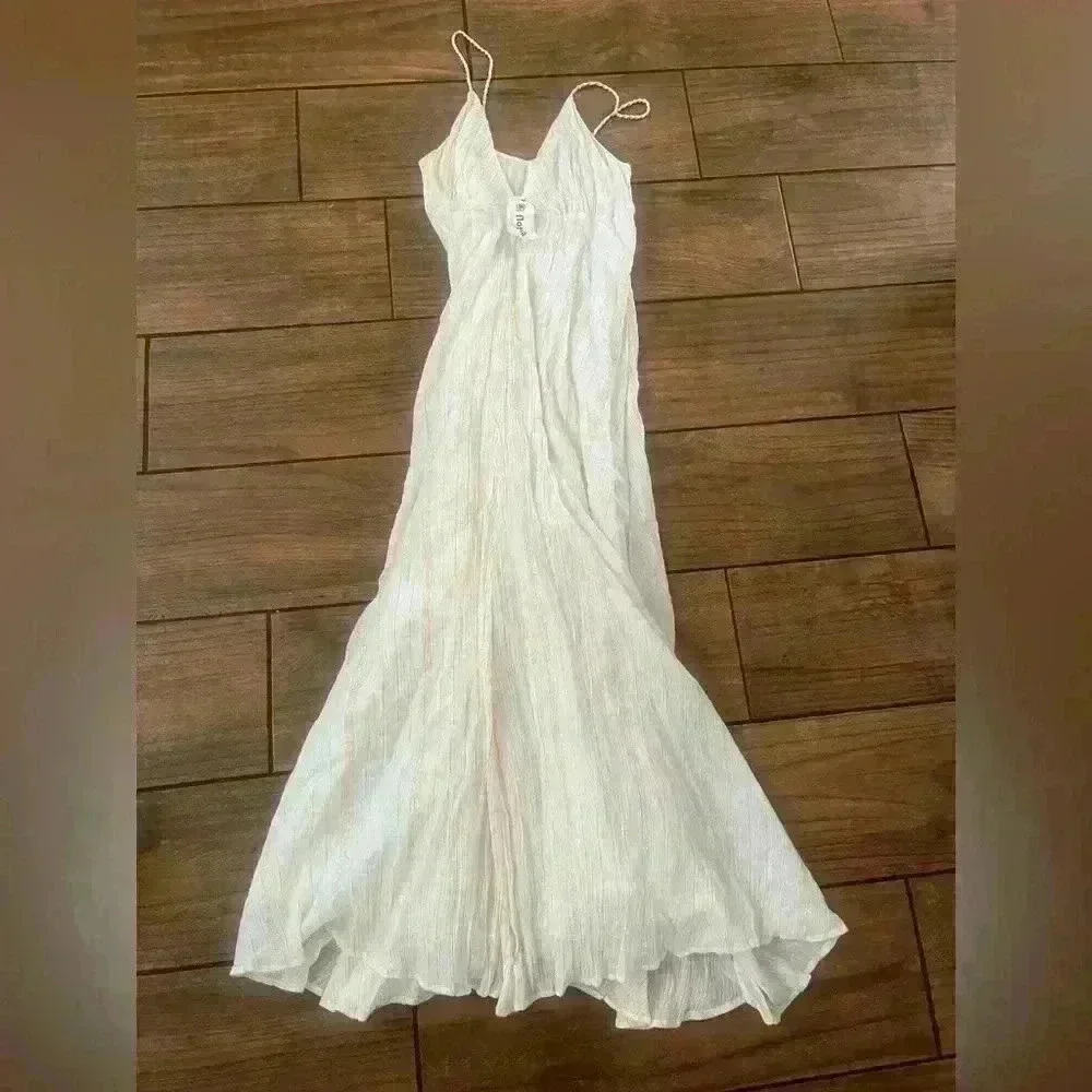 NWT FLORABELLA cream and gold strip dress size small - Picture 1 of 7